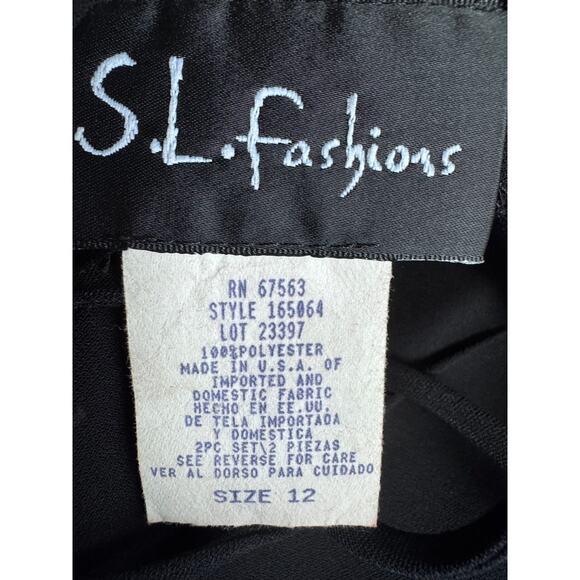 S.L. Fashions Black Strappy Back Blouse - Size 12 - Picture 7 of 8